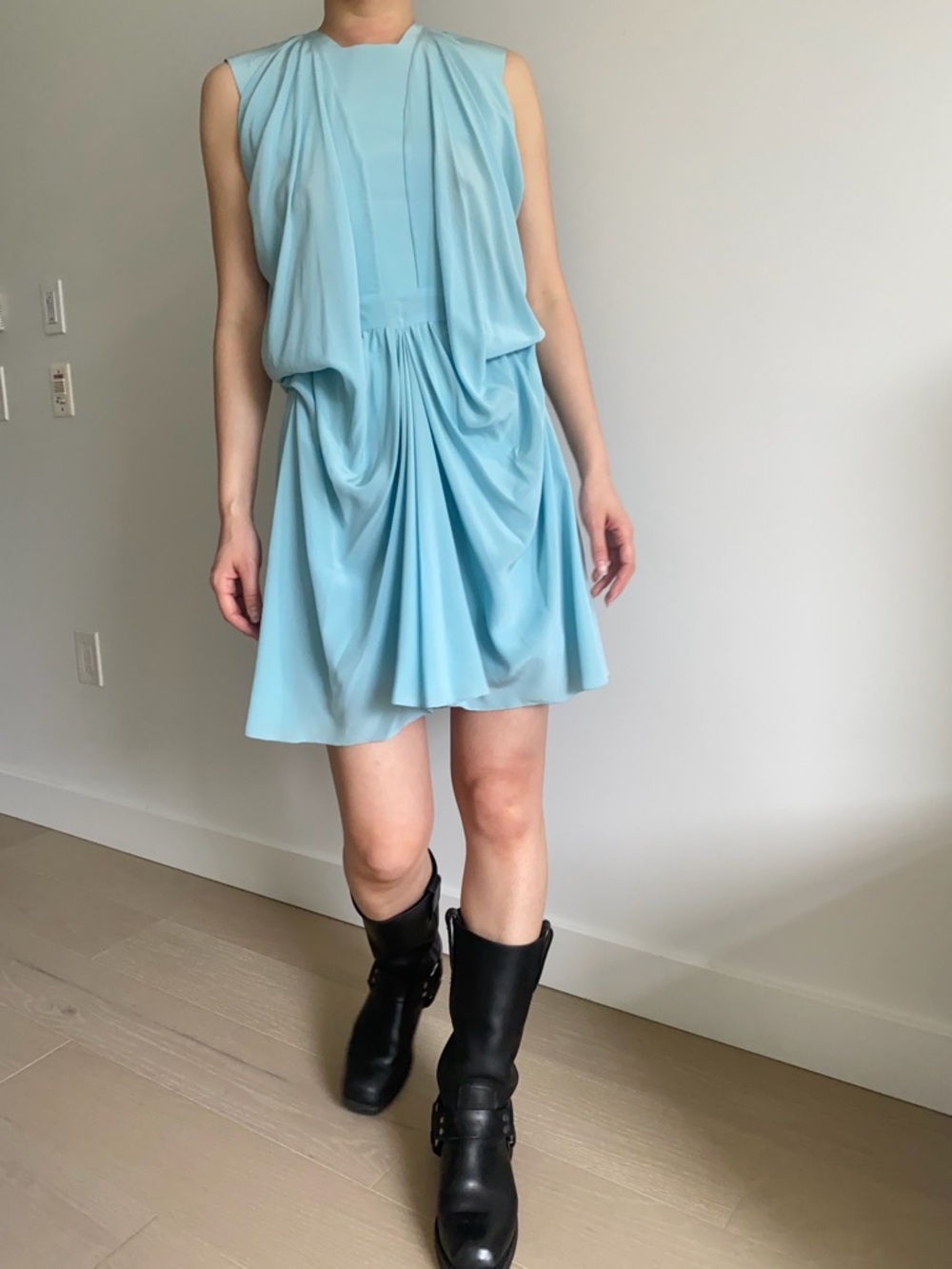 Balenciaga draped silk dress